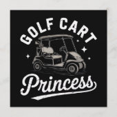 Funny Golf Cart Princess Sarcastic Golfing Ladies 招待状 (正面)