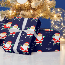Funny Golf Christmas ラッピングペーパー
