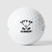 Funny Golf Club Golfer Humor Black & White ゴルフボール (正面)