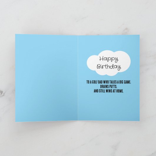 Funny Golf Dad Birthday Personalized Best Dad Par カード (内部)