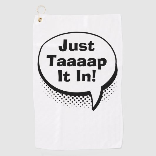 Funny Golf Dad Scramble Pop Art Comic Movie Quote ゴルフタオル (正面)