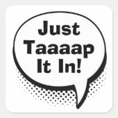 Funny Golf Dad Scramble Pop Art Comic Movie Quote スクエアシール (正面)