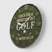 Funny Golf Decor Golfer Gift Rustic ラージ壁時計 (傾斜)