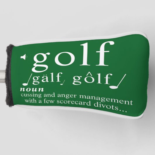 Funny Golf Definition Anger Management Humor Pun   ゴルフヘッドカバー (正面)
