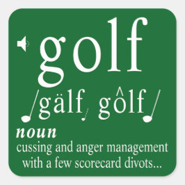 Funny Golf Definition Anger Management Humor Pun   スクエアシール