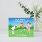 Funny Golf Doctor Delivering Baby After Putt Humor ポストカード (スタンド正面)