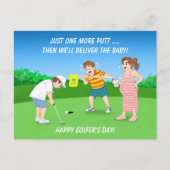 Funny Golf Doctor Delivering Baby After Putt Humor ポストカード (正面)