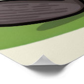 Funny Golf Eggplant Character: Cartoon Golfer Vege ポスター (角)