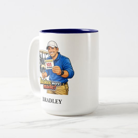 Funny Golf Fail Personalized Coffee Mug ツートーンマグカップ (正面左)