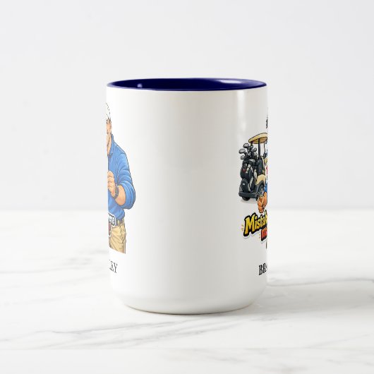 Funny Golf Fail Personalized Coffee Mug ツートーンマグカップ (中央)