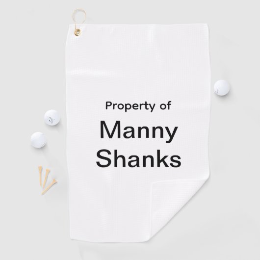 Funny Golf Gift Joke Name Manny Shanks ゴルフタオル (インサイチュ)