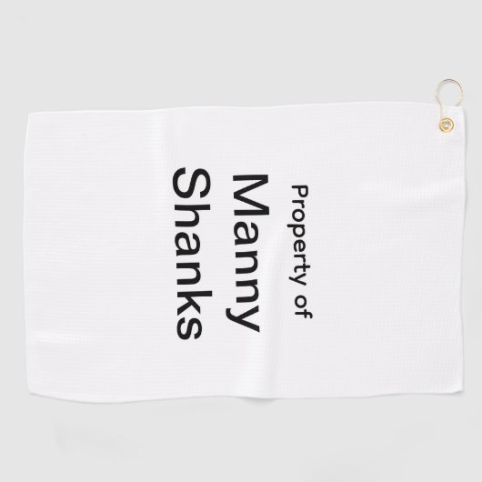 Funny Golf Gift Joke Name Manny Shanks ゴルフタオル (横)