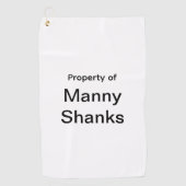 Funny Golf Gift Joke Name Manny Shanks ゴルフタオル (正面)