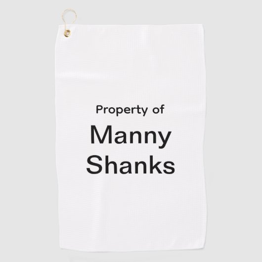 Funny Golf Gift Joke Name Manny Shanks ゴルフタオル (正面)