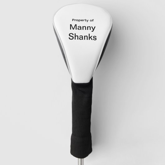 Funny Golf Gift Joke Name Manny Shanks ゴルフヘッドカバー (正面)