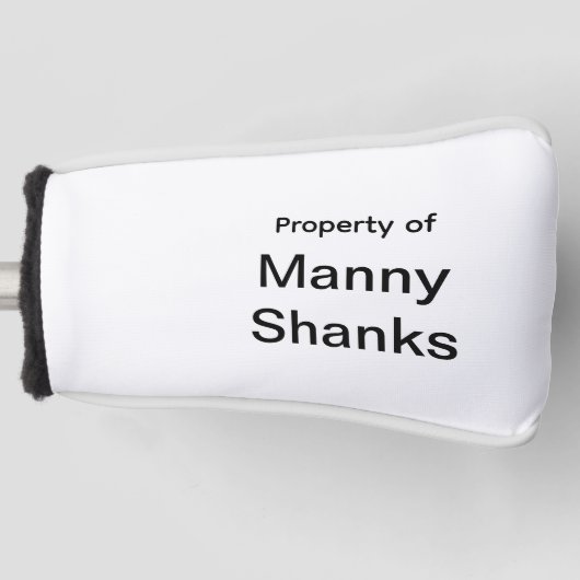 Funny Golf Gift Joke Name Manny Shanks ゴルフヘッドカバー (正面)