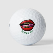 Funny Golf Husband Trash Talk Lip Out And Die ゴルフボール (正面)