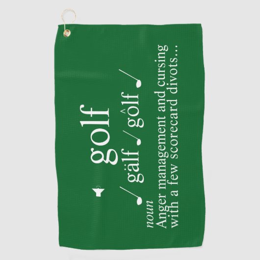 Funny Golf Instructor  Anger  Management on Green  ゴルフタオル (正面)