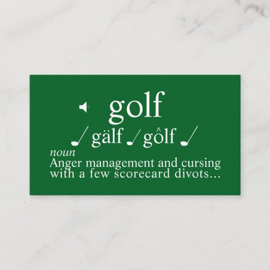 Funny Golf Instructor  Anger  Management on Green  名刺 (正面)