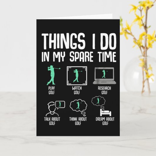 Funny Golf Lover Spare Time Golfer Life Course  カード (黄色い花)