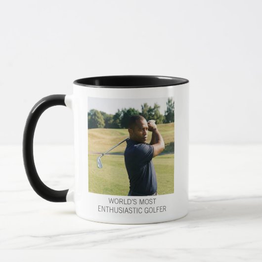 Funny Golf Photo Custom Dad Enthusiastic Golfer マグカップ (左)