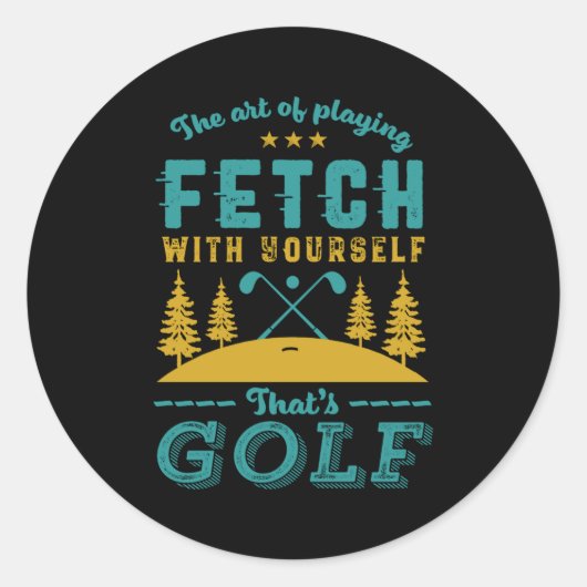 Funny Golf Player Quote Golfers Love Golfing Srt ラウンドシール (正面)