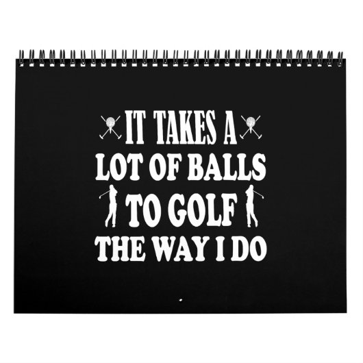 Funny Golf s for Men Takes a Lot of Balls Golf カレンダー (カバー)