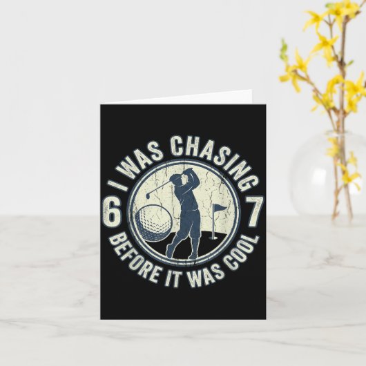 Funny Golfer 67 Meme Golf Joke Chasing 67  カード (黄色い花)
