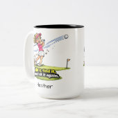 Funny Golfer Girl Fairway Fun Mug ツートーンマグカップ (正面左)