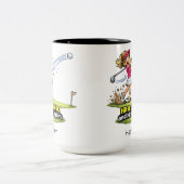 Funny Golfer Girl Fairway Fun Mug ツートーンマグカップ (中央)