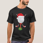 Funny Golfing Christmas Santa Golf Ball Player Tシャツ (正面)