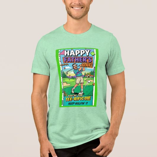 Funny Golfing Father's Day Tee-rific Dad Retro トライブレンドTシャツ (正面)