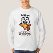 Funny Goofy Turkey Face Personalised Cartoon Tシャツ (正面)