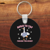 Funny Goose Born To Yap Forced To Chart Er Nurses キーホルダー (正面)