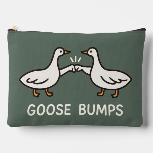 Funny Goose Bumps Cartoon | Fist Bump Geese Animal アクセサリーポーチ (正面)
