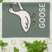 Funny Goose Bumps Cartoon | Fist Bump Geese Animal キッチンタオル (折り畳み)