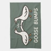 Funny Goose Bumps Cartoon | Fist Bump Geese Animal キッチンタオル (縦)