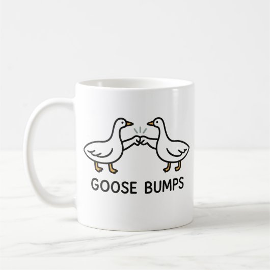 Funny Goose Bumps Cartoon | Fist Bump Geese Animal コーヒーマグカップ (左)