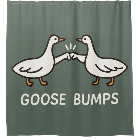 Funny Goose Bumps Cartoon | Fist Bump Geese Animal シャワーカーテン (正面)