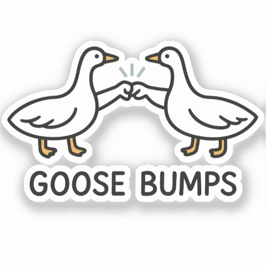 Funny Goose Bumps Cartoon | Fist Bump Geese Animal シール (正面)