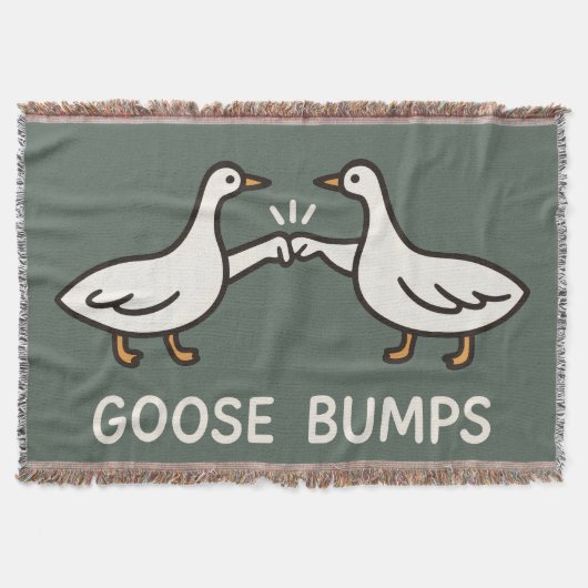 Funny Goose Bumps Cartoon | Fist Bump Geese Animal スローブランケット (正面)