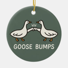 Funny Goose Bumps Cartoon | Fist Bump Geese Animal セラミックオーナメント