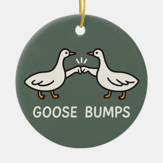 Funny Goose Bumps Cartoon | Fist Bump Geese Animal セラミックオーナメント (正面)