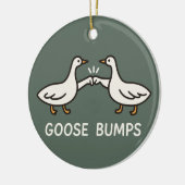 Funny Goose Bumps Cartoon | Fist Bump Geese Animal セラミックオーナメント (左)
