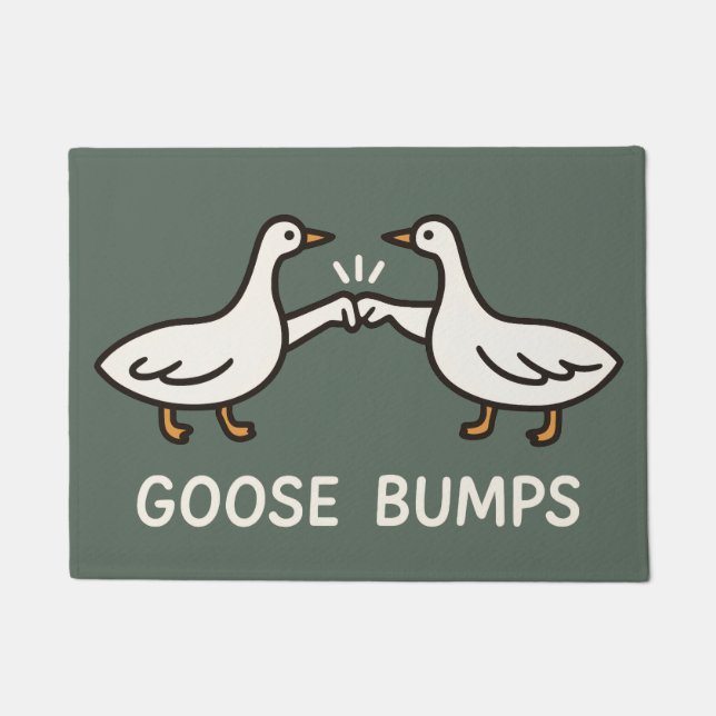 Funny Goose Bumps Cartoon | Fist Bump Geese Animal ドアマット (正面)