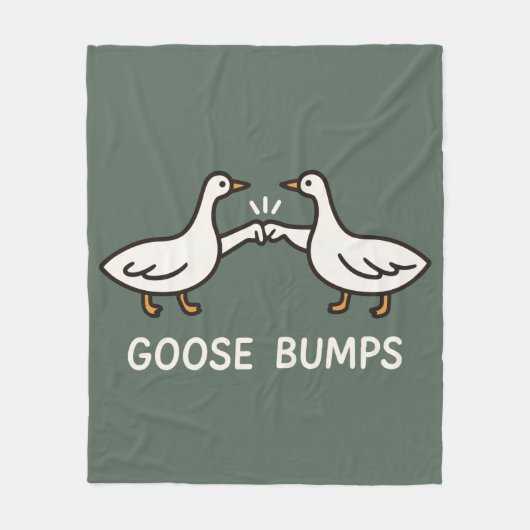 Funny Goose Bumps Cartoon | Fist Bump Geese Animal フリースブランケット (正面)