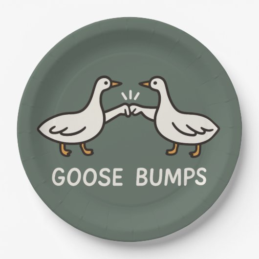 Funny Goose Bumps Cartoon | Fist Bump Geese Animal ペーパープレート (正面)