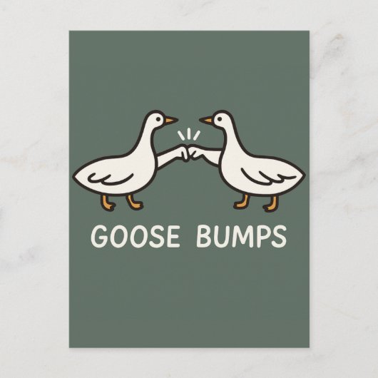 Funny Goose Bumps Cartoon | Fist Bump Geese Animal ポストカード (正面)