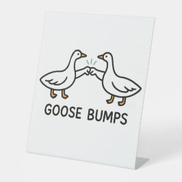 Funny Goose Bumps Cartoon | Fist Bump Geese Animal 台座サイン