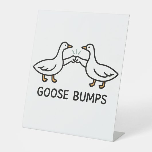 Funny Goose Bumps Cartoon | Fist Bump Geese Animal 台座サイン (正面)